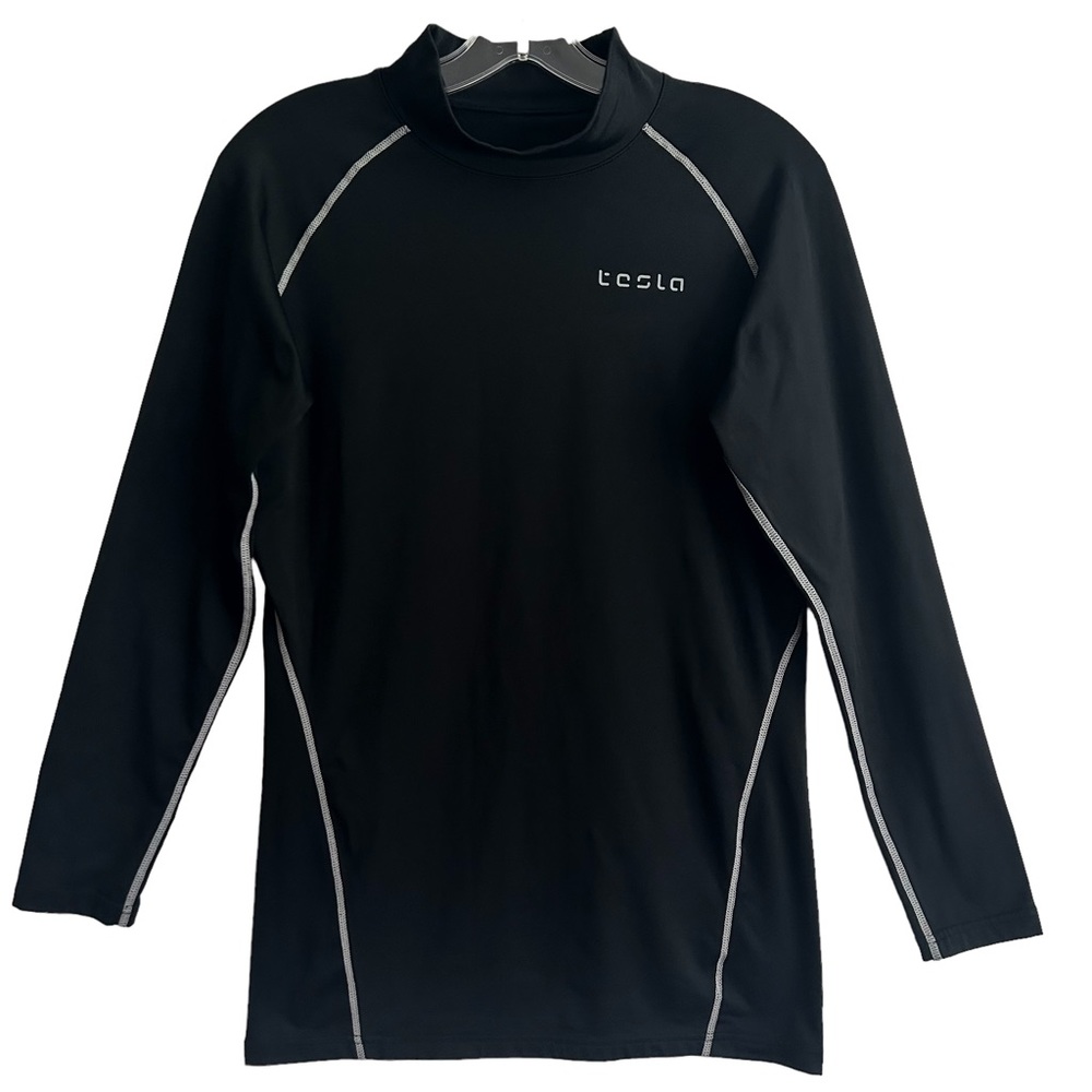 NEW Tesla Black Long Sleeve Mock Turtleneck Performance Shirt XL
